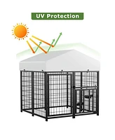 Lovmor Stainless Steel Dog Kennels,Panel Metal Yard Kennel