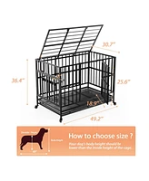 Lovmor Heavy Duty Dog Crate with Stainless Steel Bowls