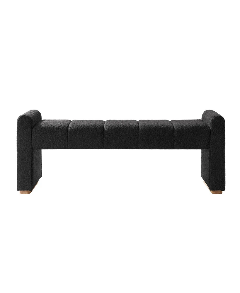Hulala Home Jorge Modern Bench with Sturdy Rubber Wood Legs