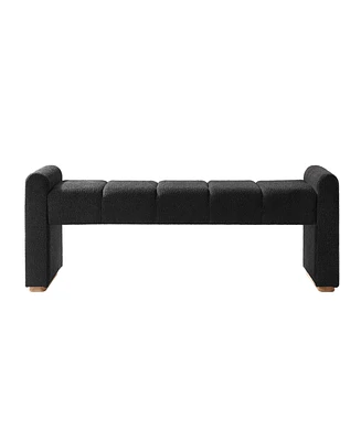 Hulala Home Jorge Modern Bench with Sturdy Rubber Wood Legs