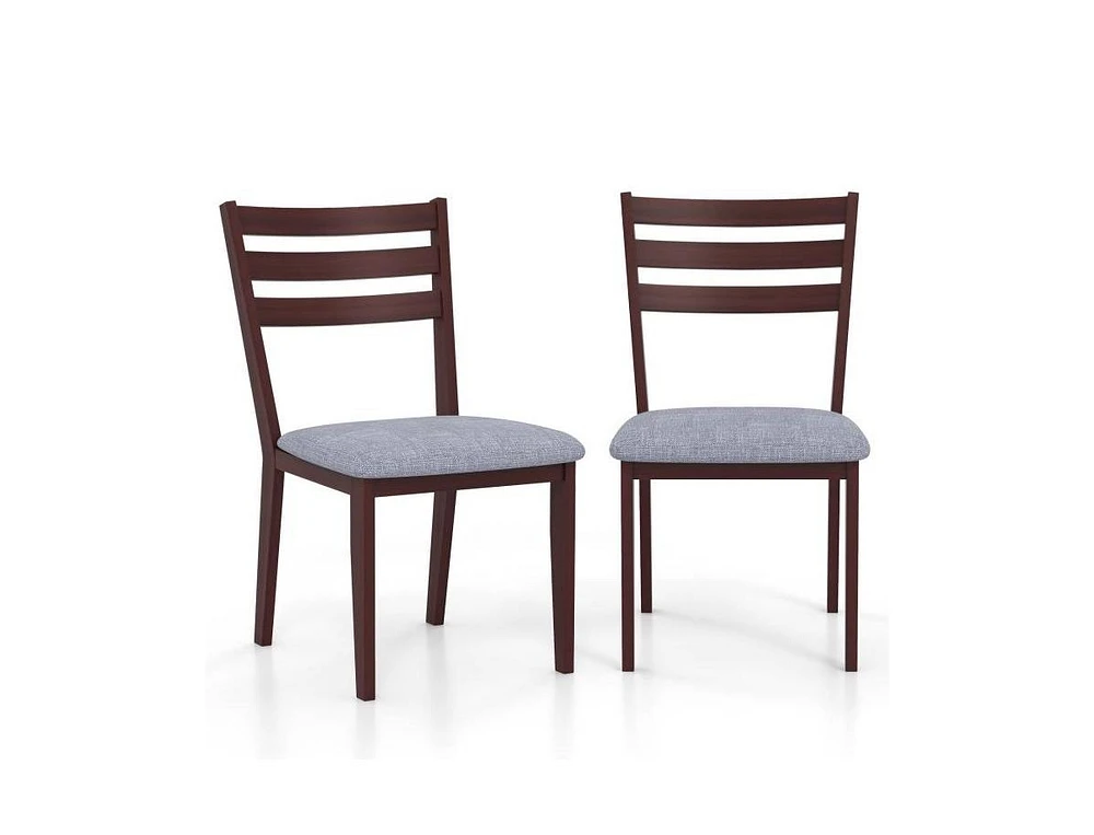 Slickblue Set of 2 Modern Farmhouse Solid Wood Dining Chair with Fabric Padded Seat