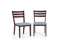 Slickblue Set of 2 Modern Farmhouse Solid Wood Dining Chair with Fabric Padded Seat