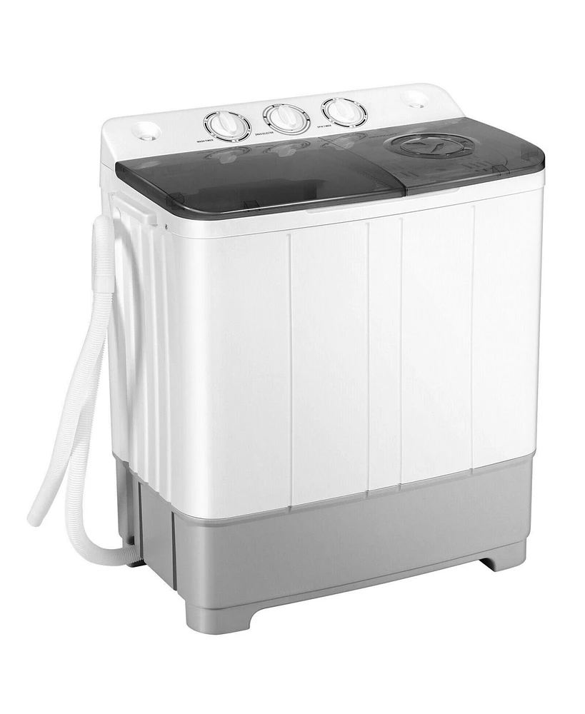 Gouun 2-in-1 Portable Twin Tub Washing Machine with Timer Control and 22lbs Capacity