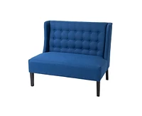 Slickblue 2-Seater Button Tufted Loveseat with Wooden Legs - Modern Sofa for Living Room