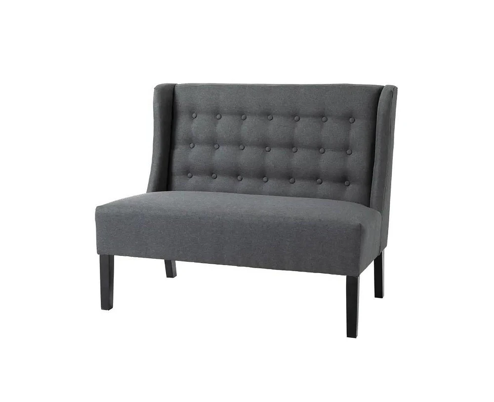 Slickblue 2-Seater Button Tufted Loveseat with Wooden Legs - Modern Sofa for Living Room