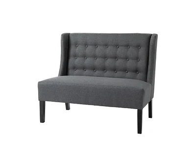 Slickblue 2-Seater Button Tufted Loveseat with Wooden Legs - Modern Sofa for Living Room