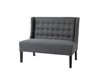 Slickblue 2-Seater Button Tufted Loveseat with Wooden Legs - Modern Sofa for Living Room