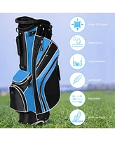 Gymax Golf Stand Bag 6 Way Divider Carry w/ Straps & 7 Storage Pockets