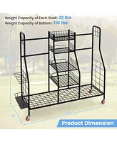 Gymax Extra Large Golf Bag Storage Organizer for Garage Fits 2 Golf Bags & Accessories