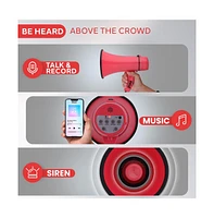 Pyle Portable Megaphone with Siren, 20 Watt Power, Aux Input for MP3, Automatic Siren, Lightweight