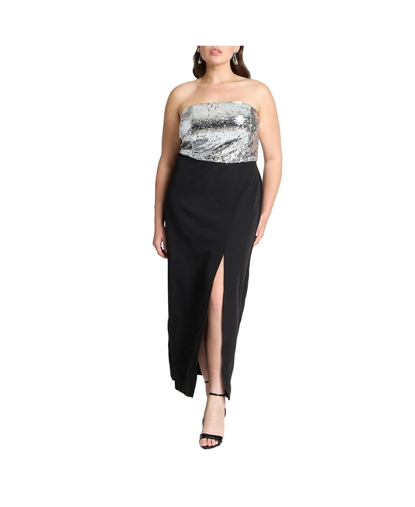 Eloquii Plus Sequin Bodice Fitted Maxi Dress