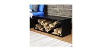 Slickblue Indoor/Outdoor Firewood Log Storage Rack with Triple Triangle Design