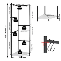 Unho Space-saving Corner Coat Rack: Hall Tree Freestanding Clothes Stand for Living Room Bedroom