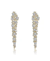 Rachel Glauber 14k Gold Plated Cubic Zirconia Linear Formal Dangle Earrings