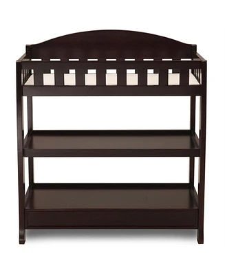 Slickblue Modern Wooden Baby Changing Table with Safety Rail, Pad, and Strap Secure Stylish