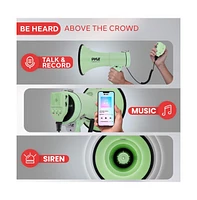 Pyle 50-Watt Portable Megaphone with Siren, MP3 Input, Automatic Siren, Shoulder Strap