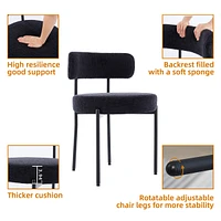 Dyhome Kitchen Chairs Mid-Century Modern Dining Chairs Set of 6, Kitchen Dining Room Chairs, Polyester Upholstered Wishbone Dining Chair