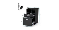 Slickblue Rolling 2-Drawer Mobile File Cabinet Printer Stand Office Cart on Wheels