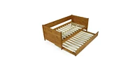 Slickblue Solid Wood Daybed with Roll Out Trundle Bed Frame