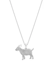 Diamond G.o.a.t. Pendant 18" Necklace (1/6 ct. t.w.) in 10k White Gold, Exclusively at Macy's