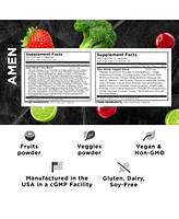 Amen Fruits + Veggies Vitamins Bundle Multivitamin Capsules Super Greens Red Fruits Superfood Supplement - 180ct