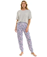 Roudelain Women's Printed Jogger Pajama Pants