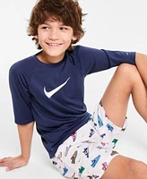 Nike Big Boys Short Sleeve Hydroguard Swim Top 7 Volley Swim Shorts