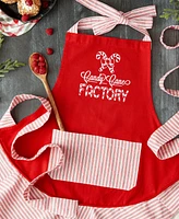 Design Imports Candy Cane Factory Ruffle Apron