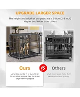 Bingopaw Heavy Duty Dog Cage 3 Doors Locks Design Kennel Playpen with 4 Lockable Wheels