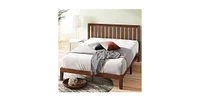 Slickblue King size Solid Wood Platform Bed Frame with Headboard