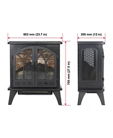 Mondawe 24 Inch 3D Flame Electric Infrared Quartz Fireplace Stove With Remote Control