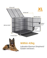 Bingopaw Xl Size Heavy Duty Dog Cage Pet Dog Crate Kennel Playpen Lockable Wheels