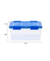 Iris Usa 5Pack 19qt Weatherpro Airtight Plastic Storage Bin with Lid and Seal and Secure Latching Buckles