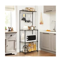 Slickblue Heavy-Duty Metal Kitchen Dining Baker's Rack, Microwave Stand, and Plant Stand