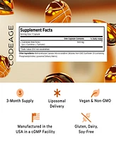 Codeage Liposomal L-Carnitine+ Supplement - 500 mg L-Carnitine L-Tartrate per Serving - Free-Form Amino Acid - Carnitine - Liposomal Delivery