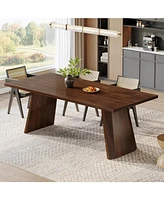 Tribesigns 70-Inch Dining Table for 6 to 8 People, Farmhouse Wooden Kitchen Table, Rectangular Dinner Table with Large Tabletop for Dining Room, Kitch