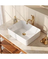 DeerValley Ally 19" x 15" Vitreous China Rectangular Bathroom Sink Vessel Sink