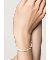 Rachel Zoe Gold Plated Stirrup Chain Link And Pearl Bracelet