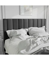 Slickblue Velvet Upholstered Platform Bed Frame with Headboard For Bedroom