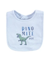 Hudson Baby Unisex Cotton Bibs, Pastel Dino, One Size