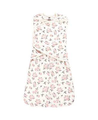 Hudson Baby Baby Girls Hudson Convertible Swaddle Sleep Sack, Neutral Pink Floral, 3-9 Months