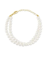 Rachel Zoe Gold Plated Double Strand Pearl Bracelet