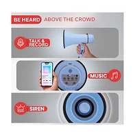 Pyle Portable Megaphone with Siren, 20 Watt Power, Aux Input for MP3, Automatic Siren, Lightweight