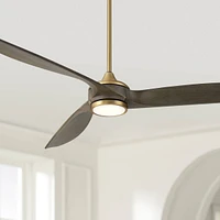 Casa Vieja 60" La Jolla Surf Soft Brass Led Ceiling Fan with Remote