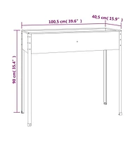 vidaXL Garden Planter Anthracite 39.6"x15.9"x35.4" Galvanized Steel