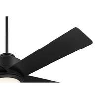 Casa Vieja 52" Grand Palm Matte Black Led Damp Rated Fan with Remote