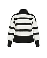 City Chic Plus Hampstead Wide Stripe Sweater