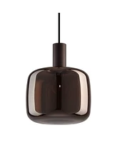 Possini Euro Design Janna 7 1/2" Modern Pendant Ceiling Light Fixture Dining Room Over Table Kitchen Island Foyer Hanging Round Brown Matte Coffee Fin