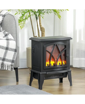 Homcom Electric Fireplace Heater with Realistic Led Flames and Logs