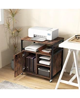 Gouun File Cabinet on Wheels with Charging Station and Cable Management Hole